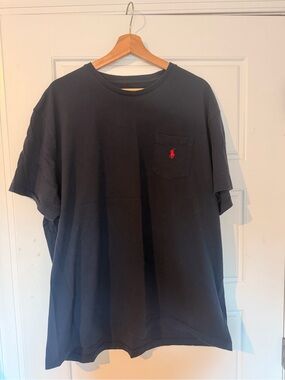 Ralph Lauren Navy Short-Sleeve Pocket Tee with Red Pony